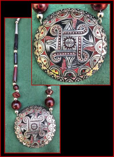 Mississippian style WoodPeckers Gorget